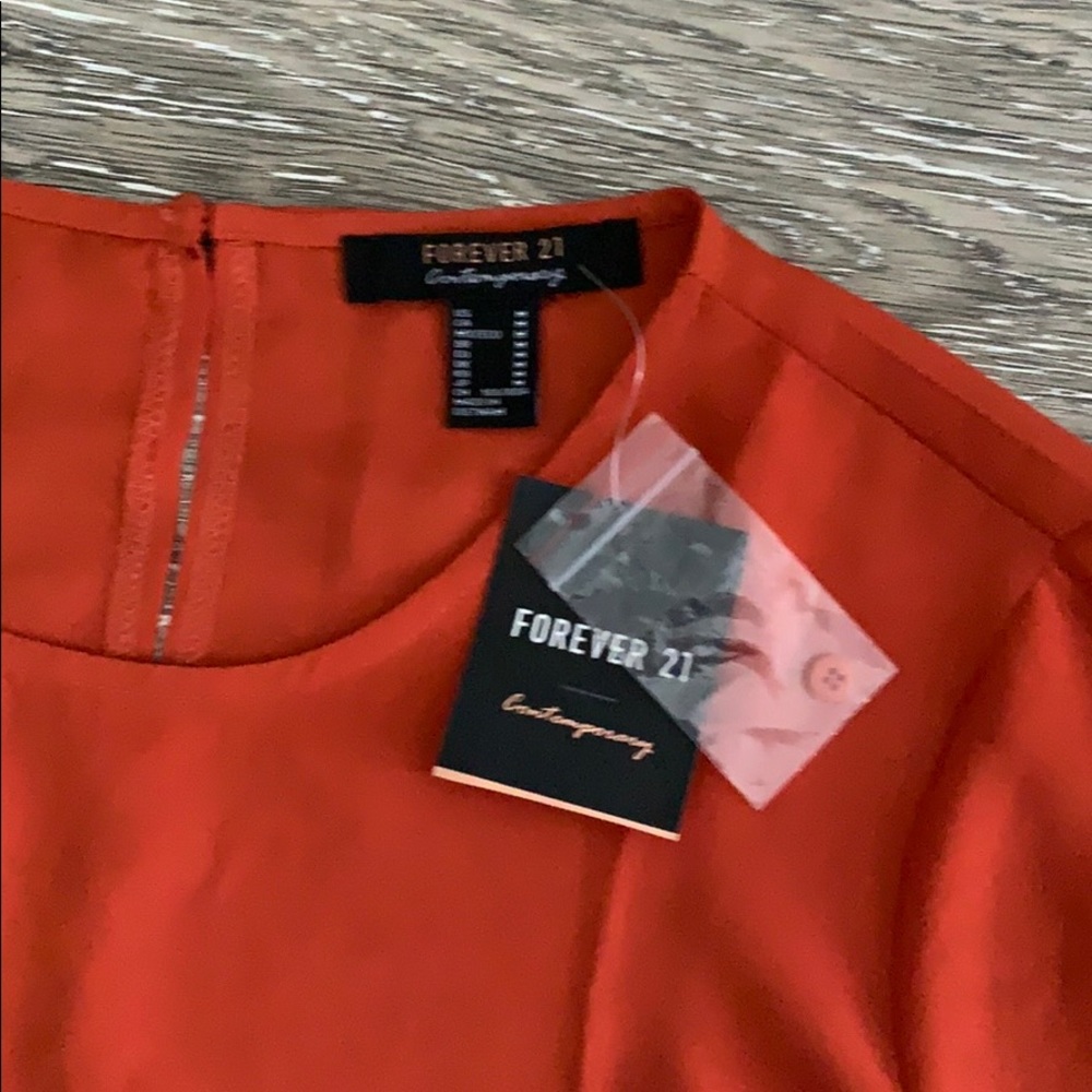 NWT Forever 21 orange dressy knot tie medium top - Picture 2 of 7